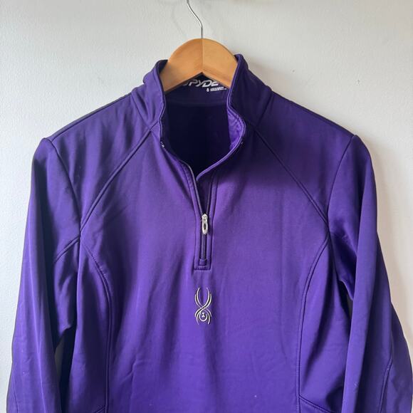 Spyder Sweater Women 8 Purple Sweatshirt Walking Active Gym Fall Athleisure Top - Picture 4 of 12